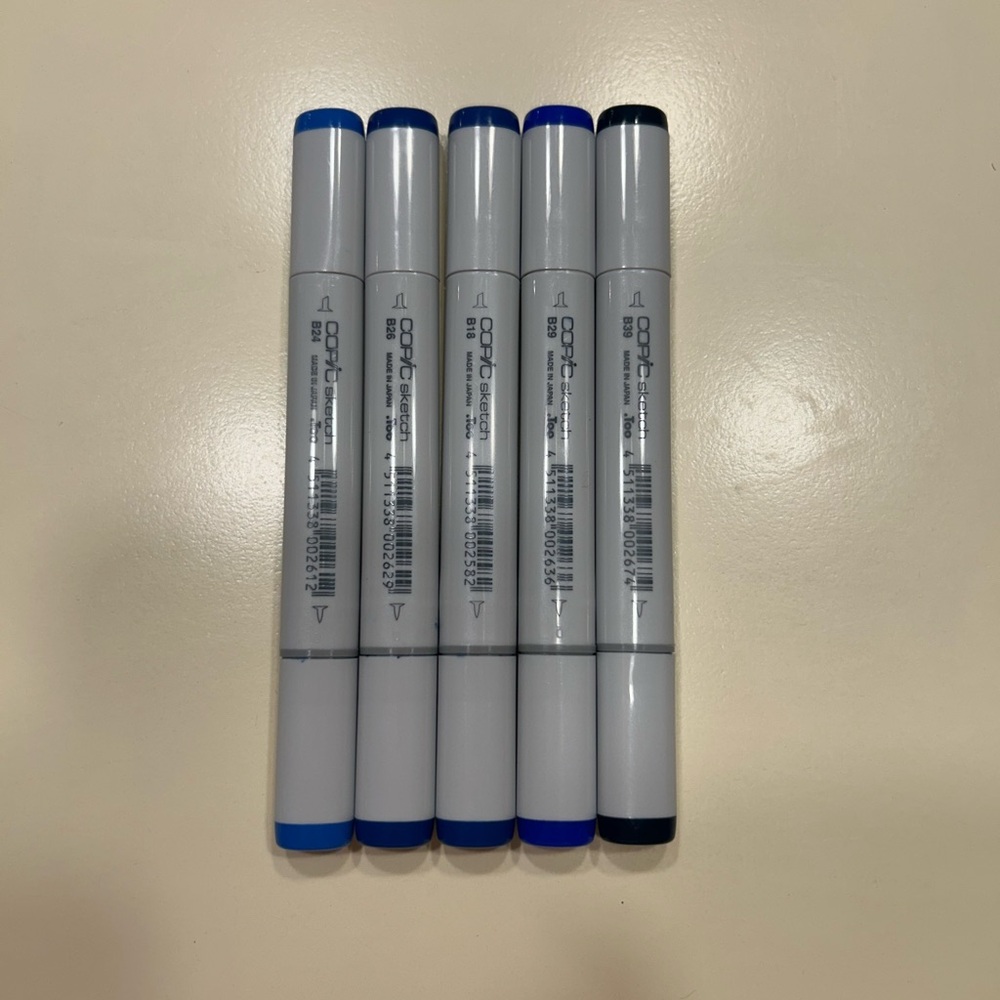 Copic Sketch Marker Set of 5 in Dark Blue